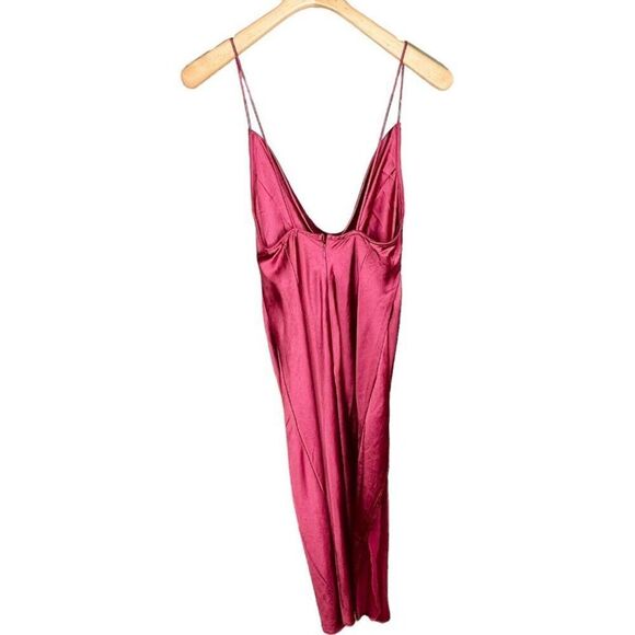 Lioness | Walk The Line Magenta Satin Cowl Neck Maxi Dress Size M | NWT - Picture 9 of 12